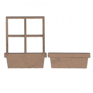 Chipboard Embellishments - Window & Flower Box Frame